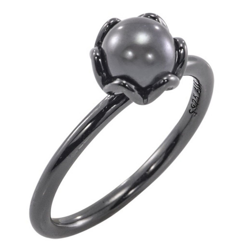 Authentic pandora black pearl ring